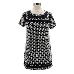 Anthropologie Postmark Womens Medium Top Geometric Knit Short Basketweave Tunic